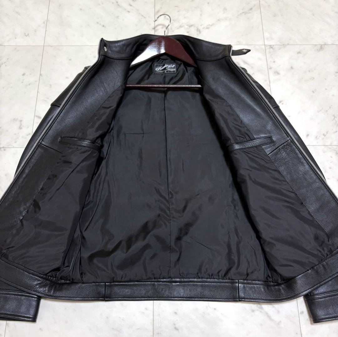 美品 名作 ラトルトラップ ライダースジャケット シングル 羊革 ブラックM