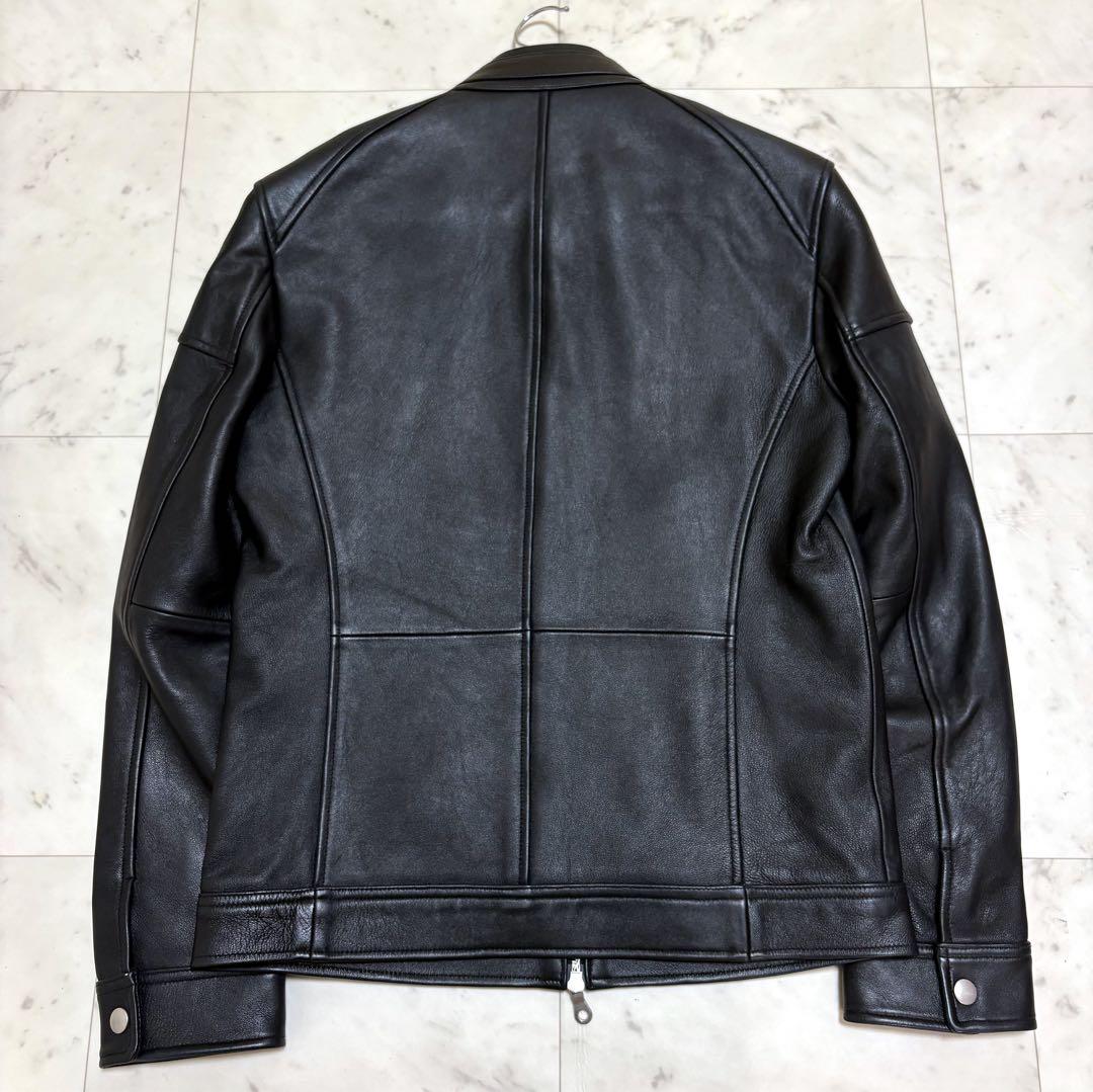 美品 名作 ラトルトラップ ライダースジャケット シングル 羊革 ブラックM