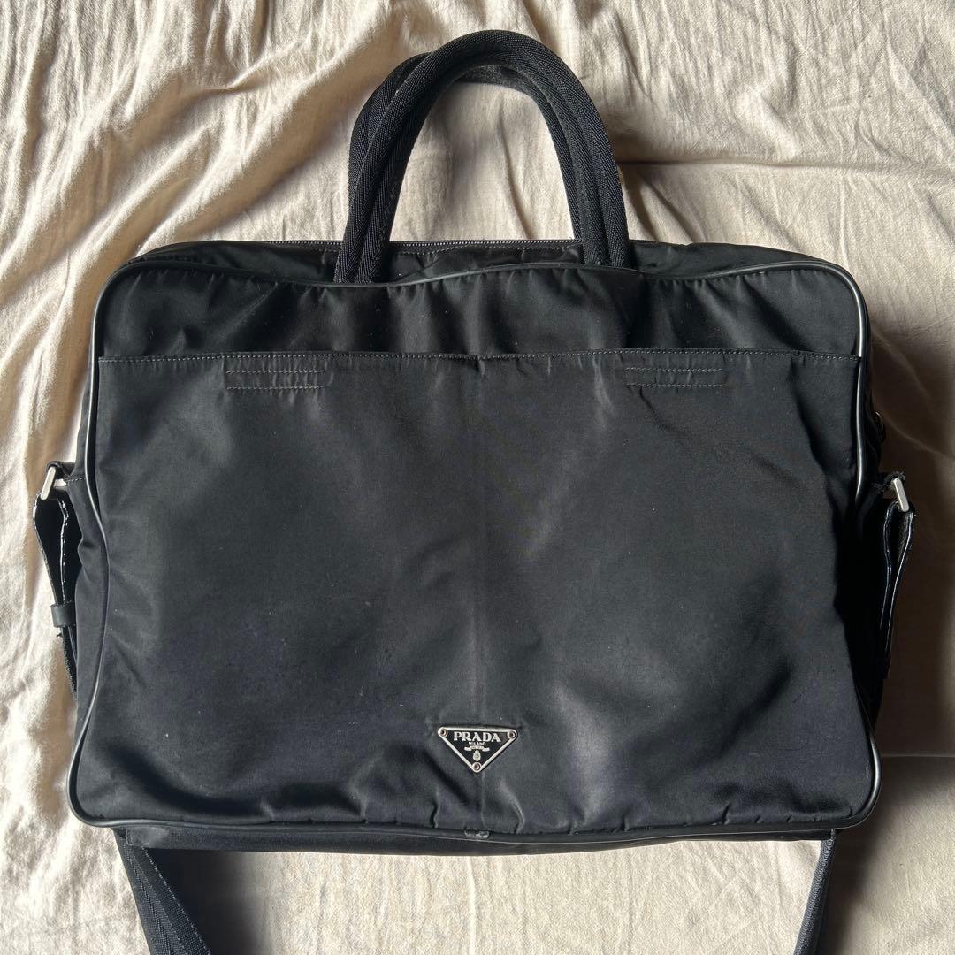 PRADA プラダ ビジネスバッグ ナイロン 2way 三角プレート V407