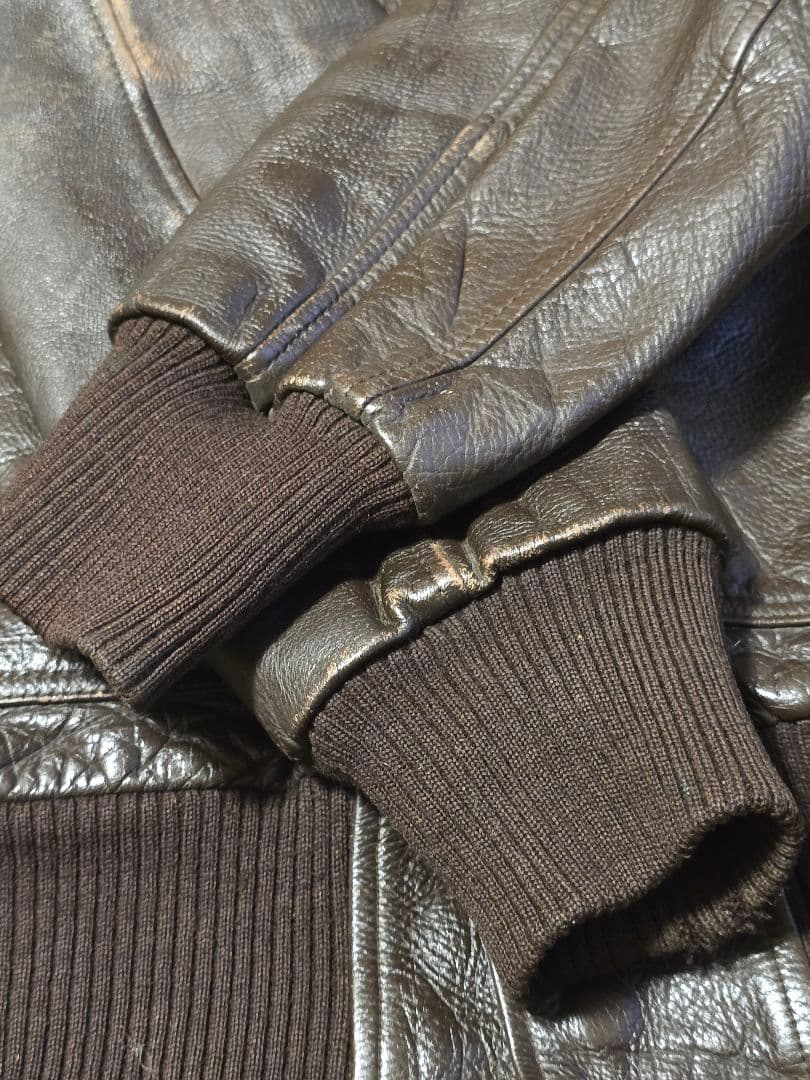 国産ビンテージ.レザージャケット. ミリタリーA2.日本製.L.