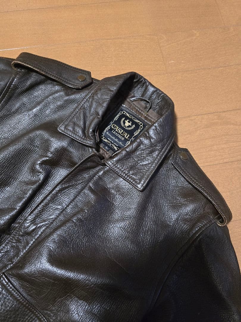 国産ビンテージ.レザージャケット. ミリタリーA2.日本製.L.