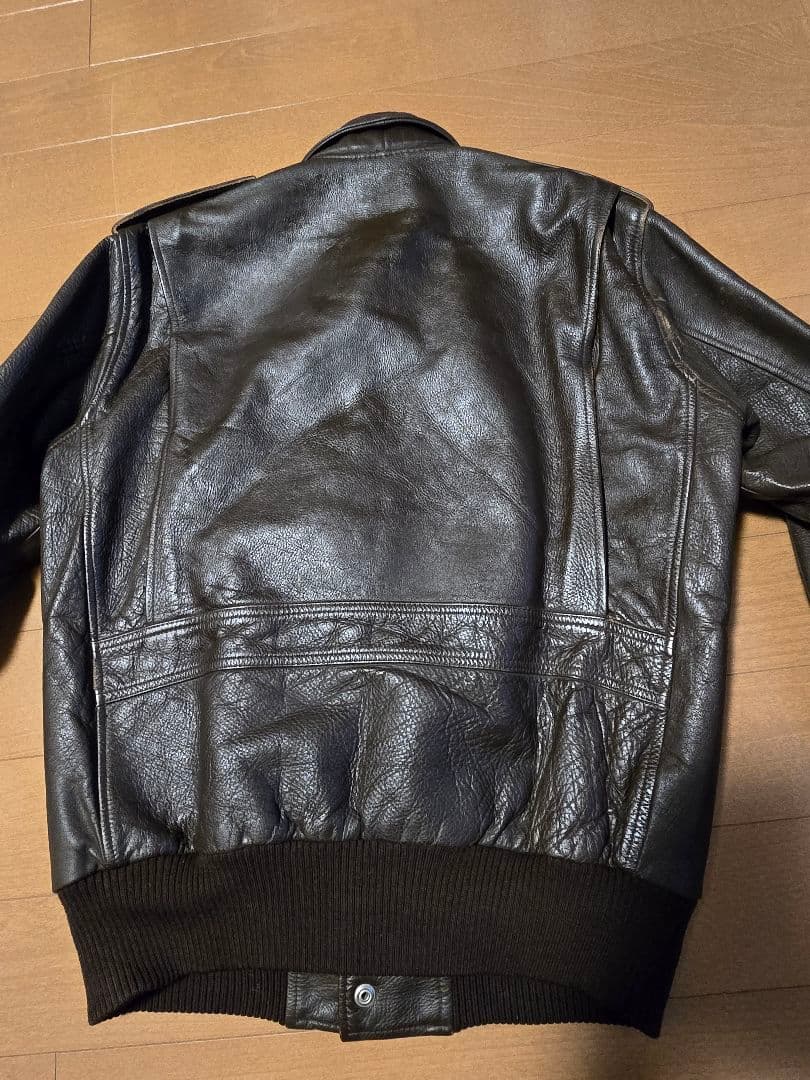 国産ビンテージ.レザージャケット. ミリタリーA2.日本製.L.