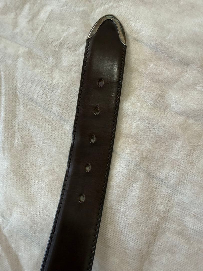 J&M DAVIDSON 高級ドレスベルト 30 ブラウン