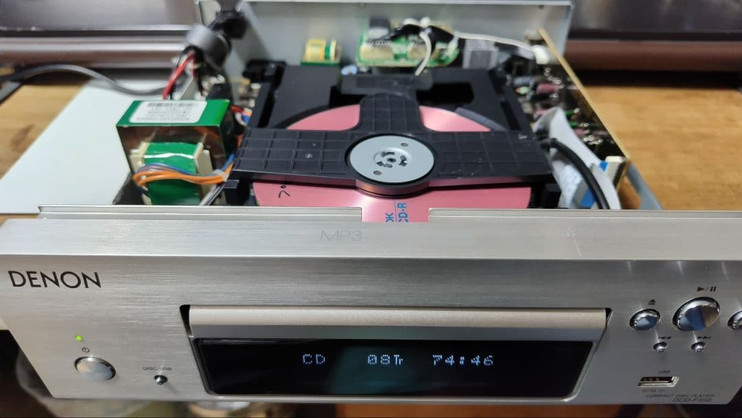 DENON CDプレーヤー シルバー USBポート　DCD-F109