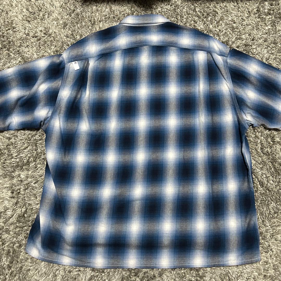 カウラム オンブレチェック オープンカラーシャツ M オーバーサイズ