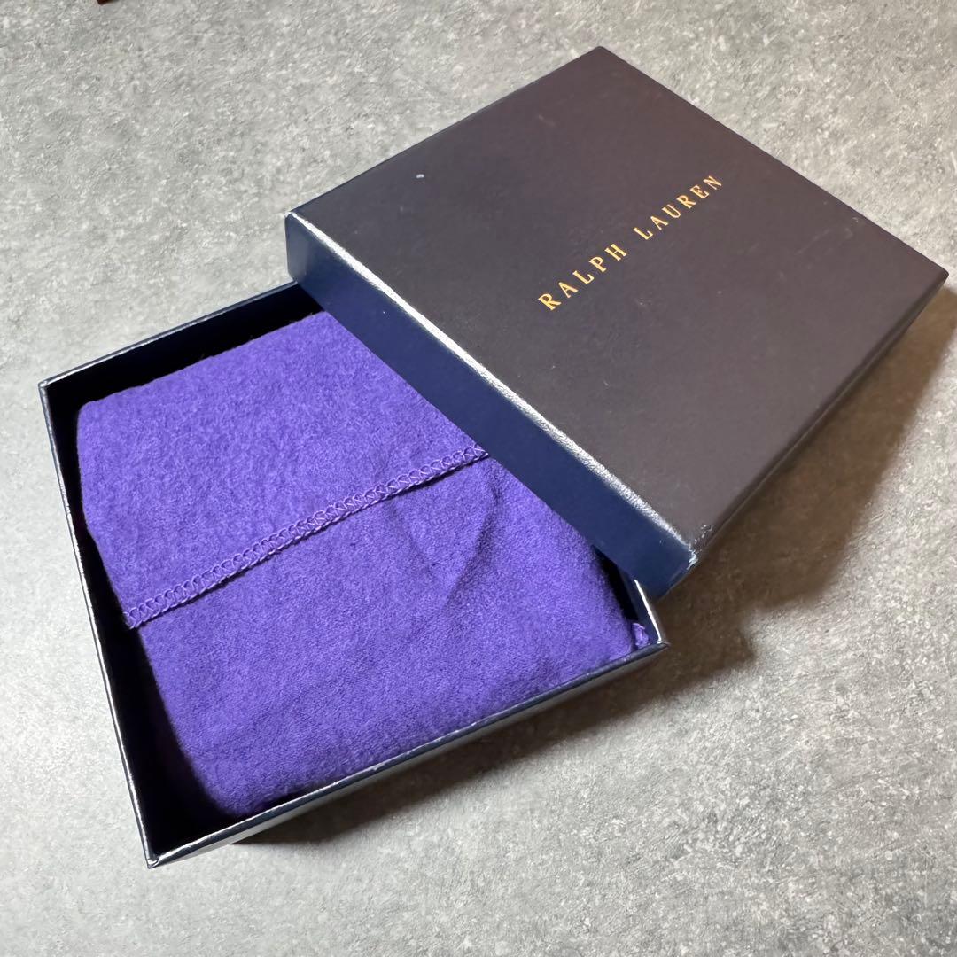 ラルフローレン 馬具装飾柄 キャンバス レザー 2つ折財布 金具 総柄