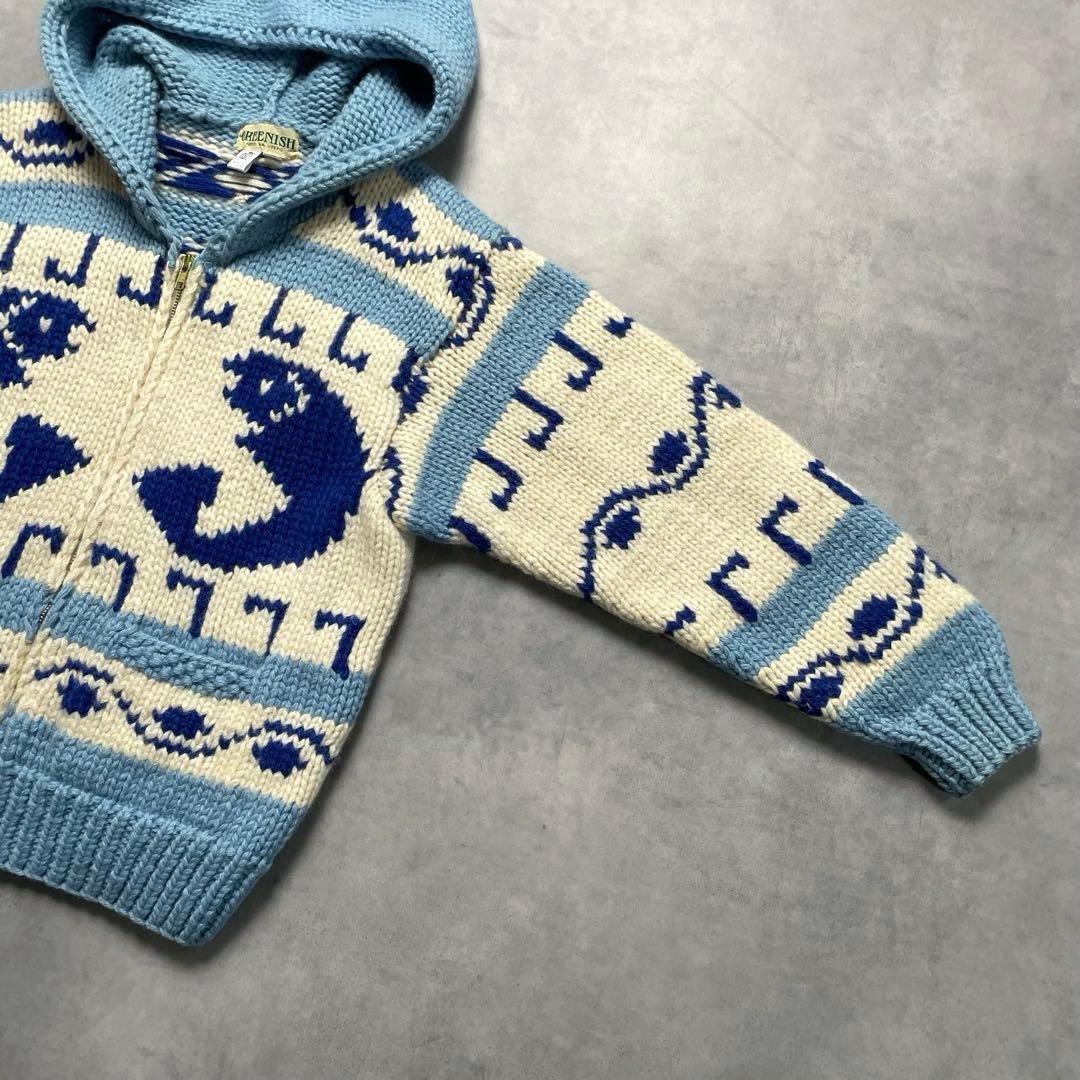 90s wool cowichan sweater “hoodie type”