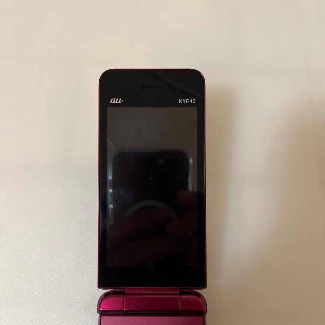 京セラ KYF43 かんたんケータイライト ガラケー レッド 赤