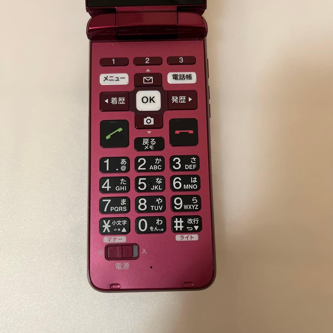 京セラ KYF43 かんたんケータイライト ガラケー レッド 赤