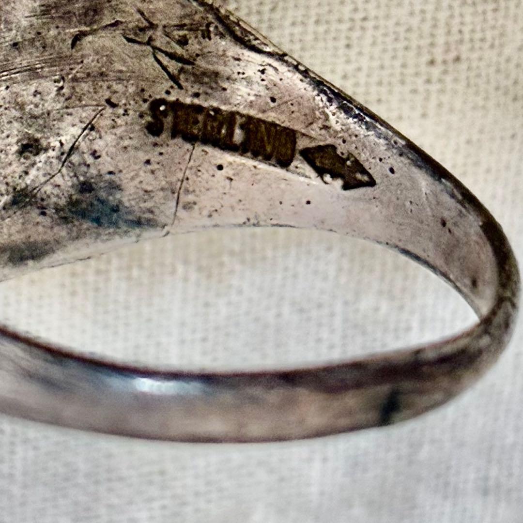 ［ヴィンテージ］Stearing Silver Skull Ring