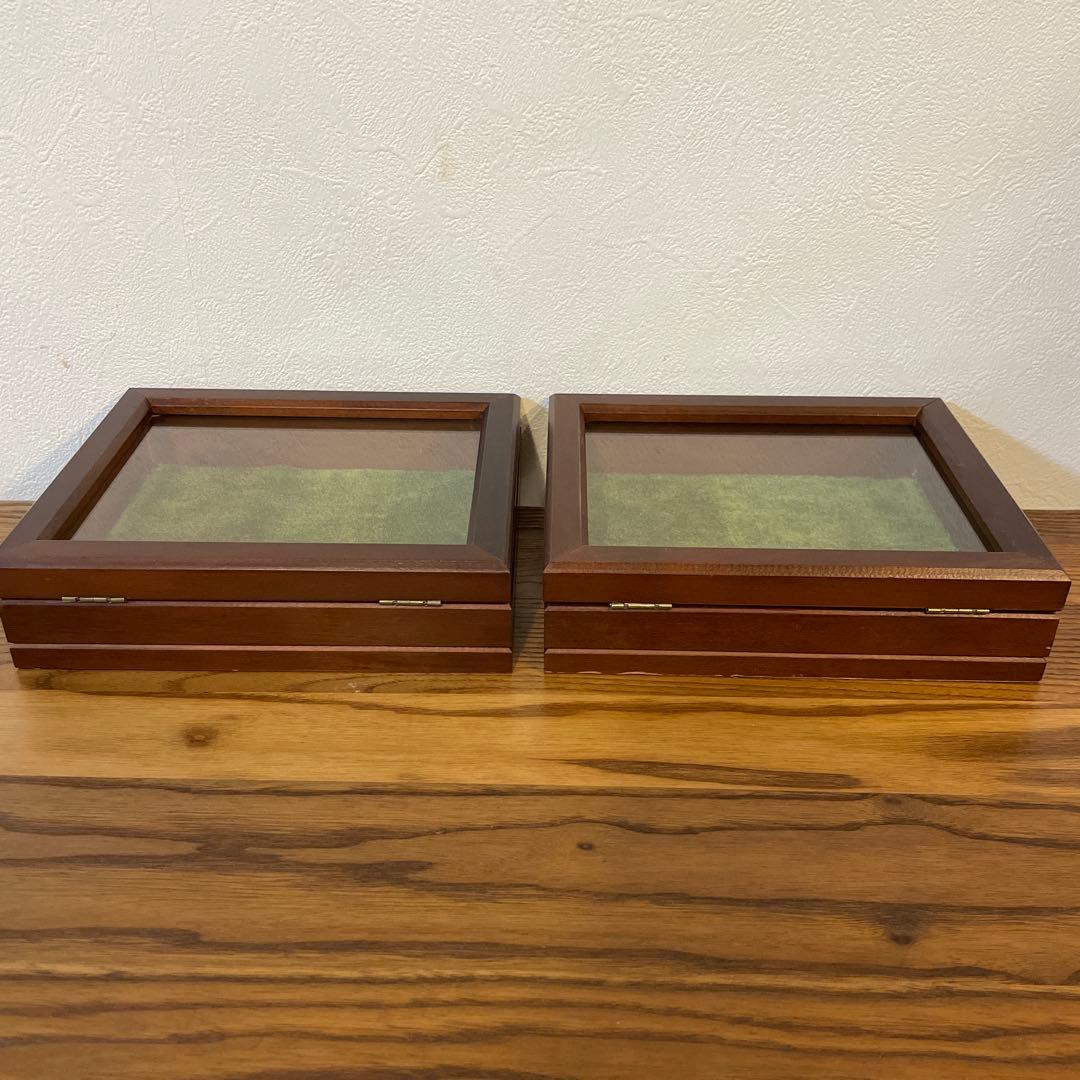 ジュエリーケース　モケットグリーン　２個セット