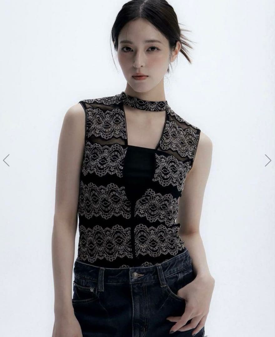 トップス meltthelady twin strap lace tops