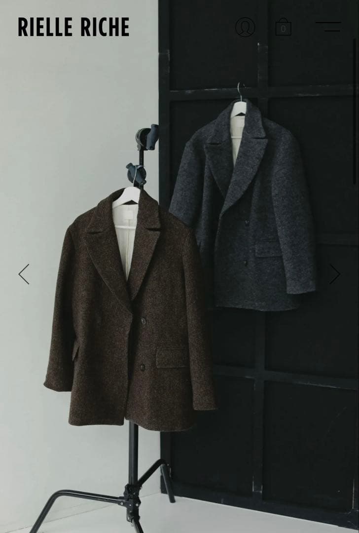 RIELLE RICHE リエル Wool Jacket Coat(Brown)