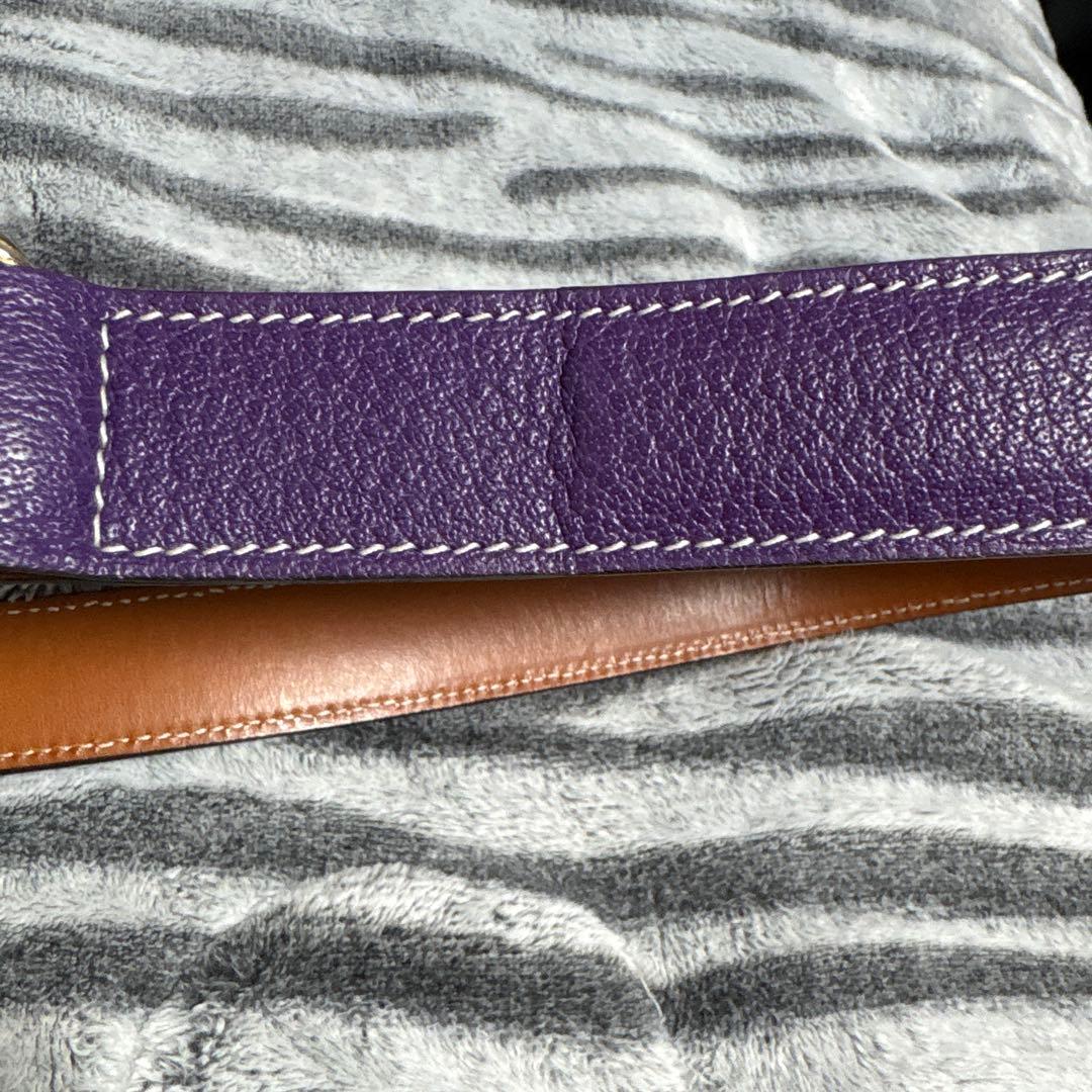 シセイ　パープルレザーベルト サイズ90