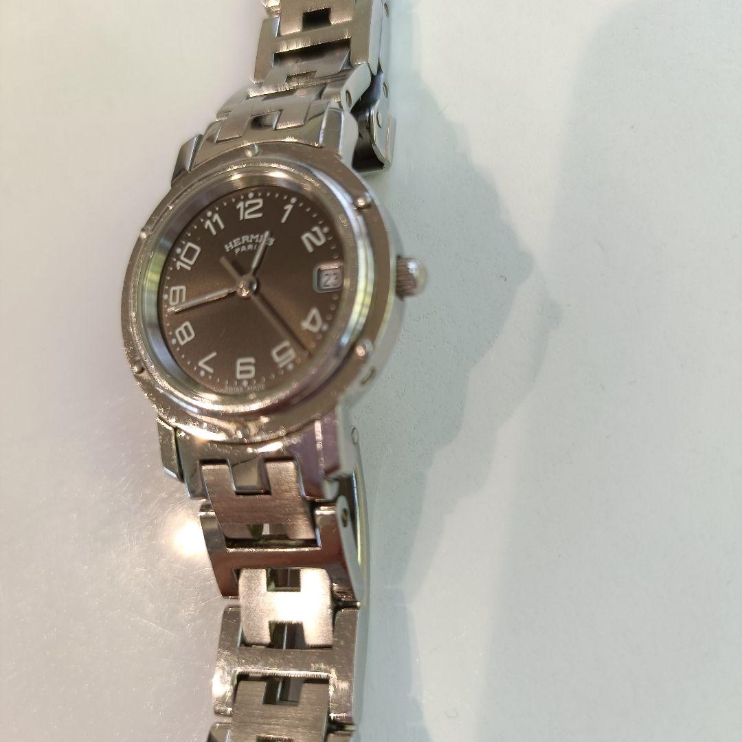 HERMES エルメス腕時計　クリッパー　ダークグレー