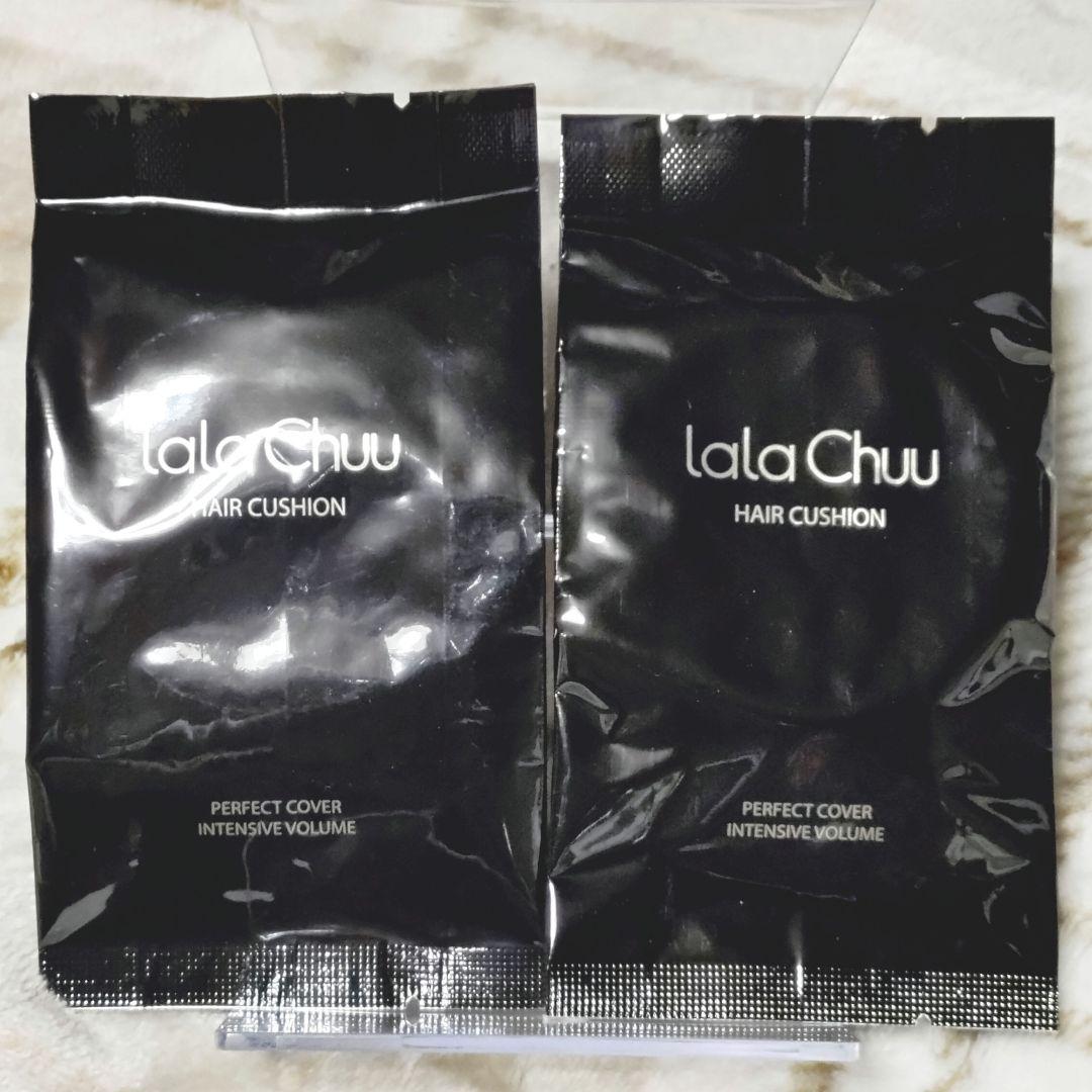 ララチュー　ヘアクッションプレミアムEX ライトブラウン本体とレフィル2個セット