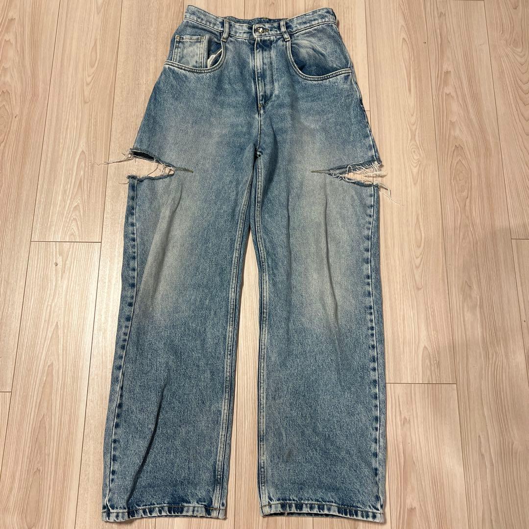 マルジェラ ダメージ加工 デニムパンツ