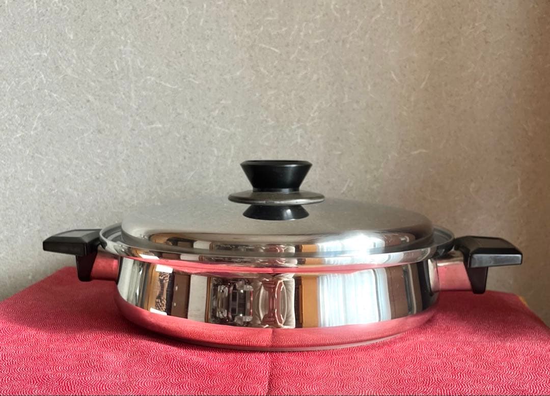 ロイヤルクイーン 大フライパン 蓋付き IH対応 両手鍋 ステンレス製