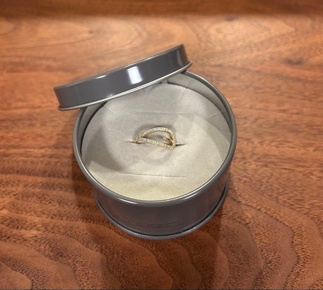 Lilas リラ Lilas ティアドロップラインダイヤリング K10 YG