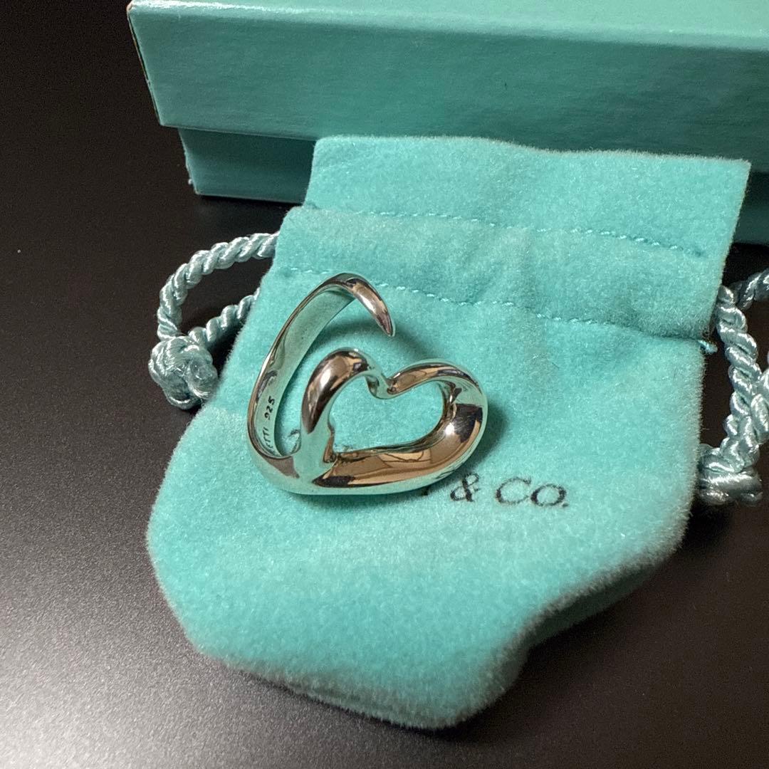 オールドティファニー　約11号　オープンハート　リング　ヴィンテージ　シルバー