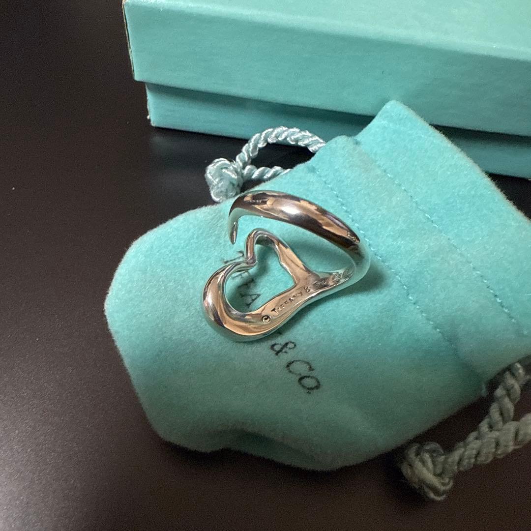 オールドティファニー　約11号　オープンハート　リング　ヴィンテージ　シルバー