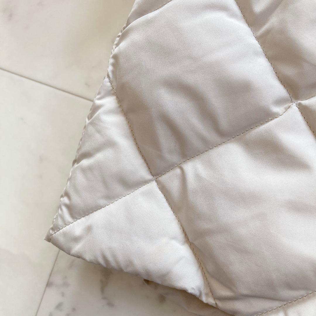 タイオン　リモンタイースト　別注ウエスト切替えノーカラーダウン　ベージュ