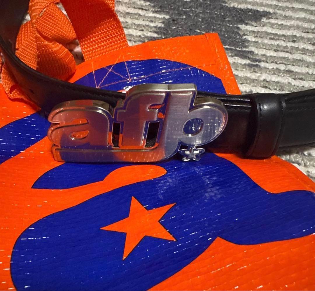 小物 afb LOGO BUCKLE BELT xxl black