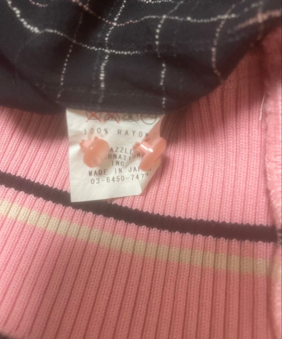 ドライボーンズ レーヨン プルオーバー シャツ 38 M 絣柄 ピンク