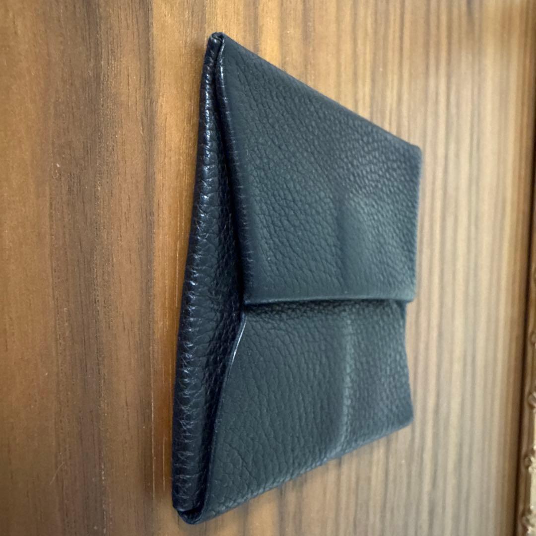 エルメスHERMES バスティア ケース ブラック Bastia シボ革黒