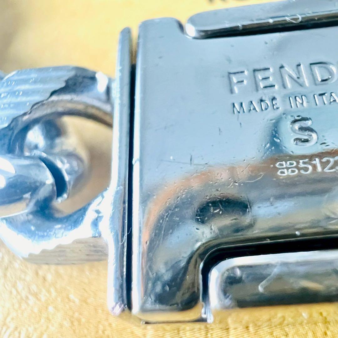 美品✨FENDI　フェンディ　FFブレスレット　シャドウ　メッシュ　ストライプ