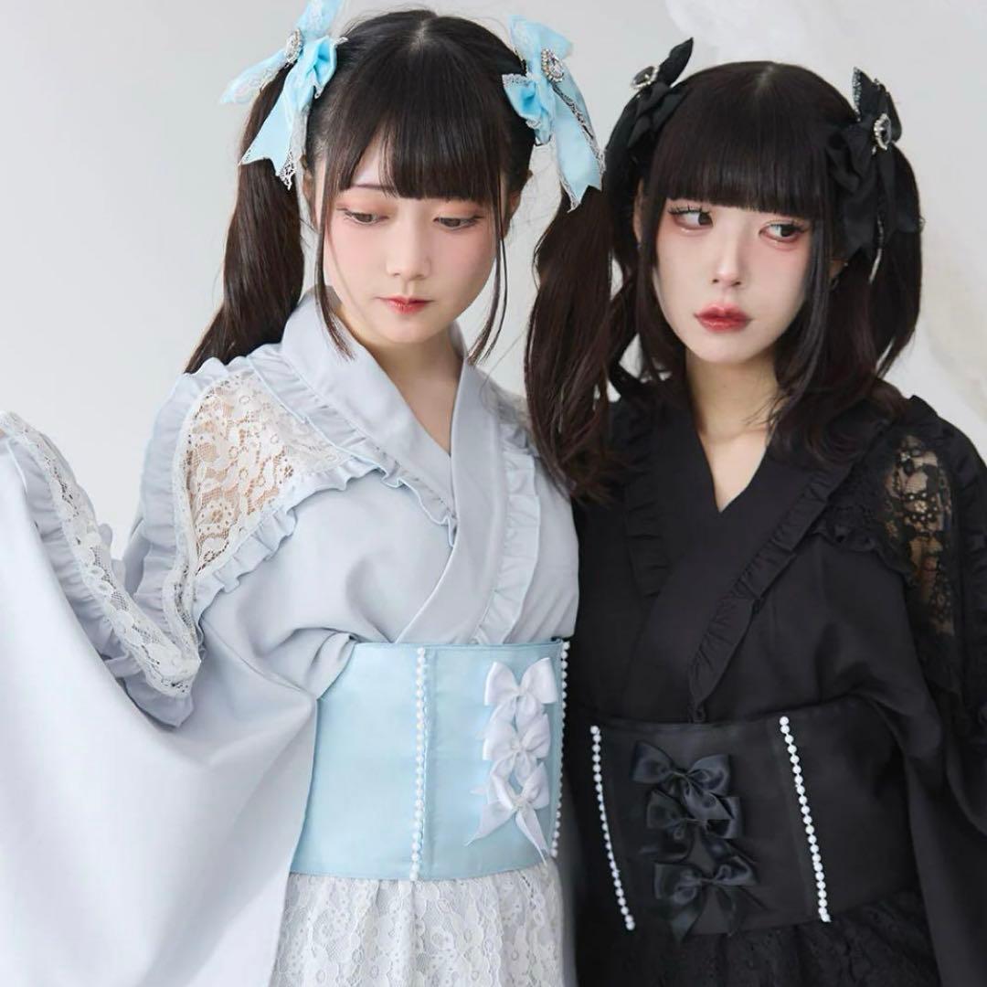 フリルレース 【簡単浴衣＋帯付き 】セット