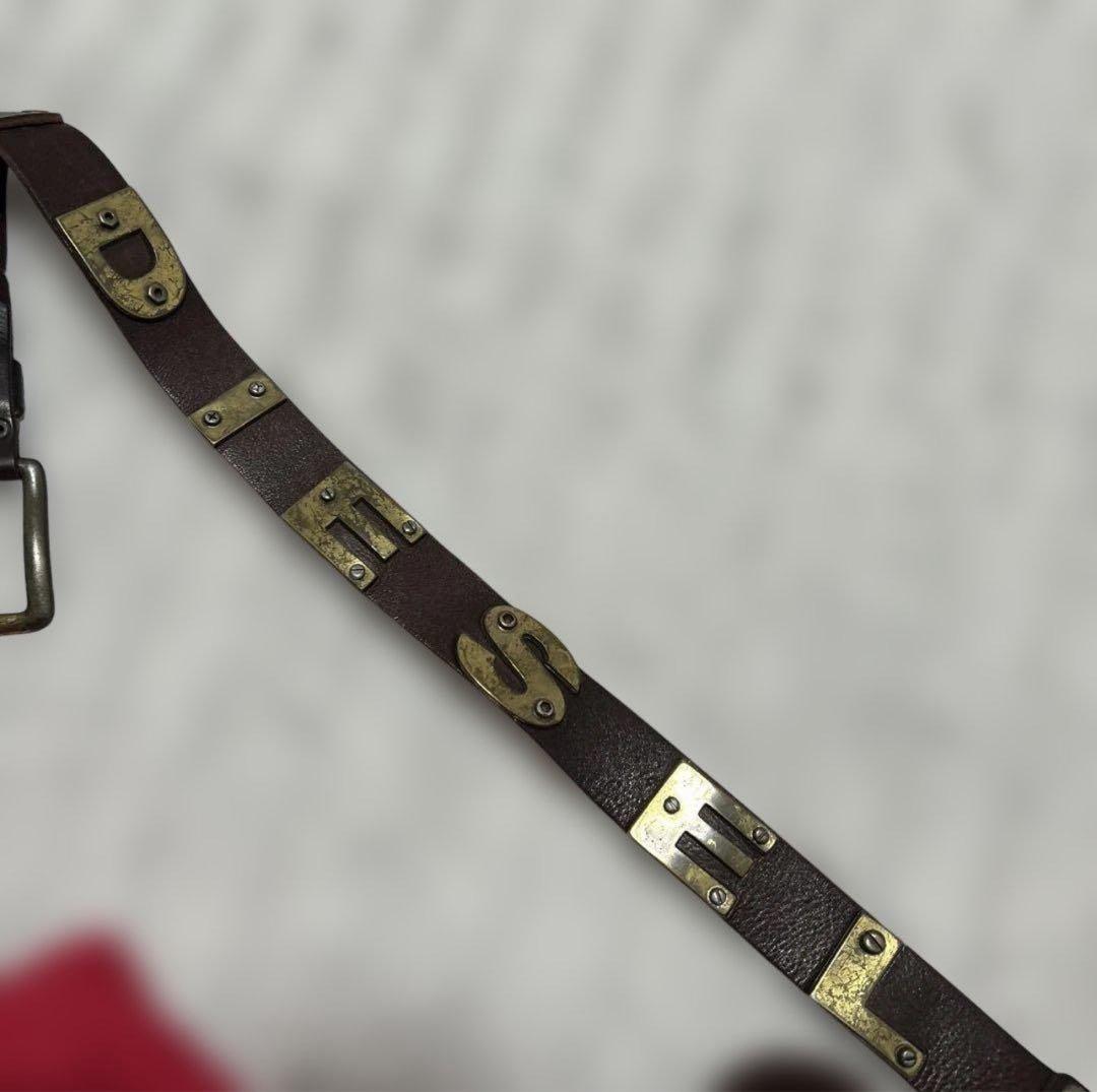 な*ま様 00s archive DIESEL レザー スタッズベルト イタリア