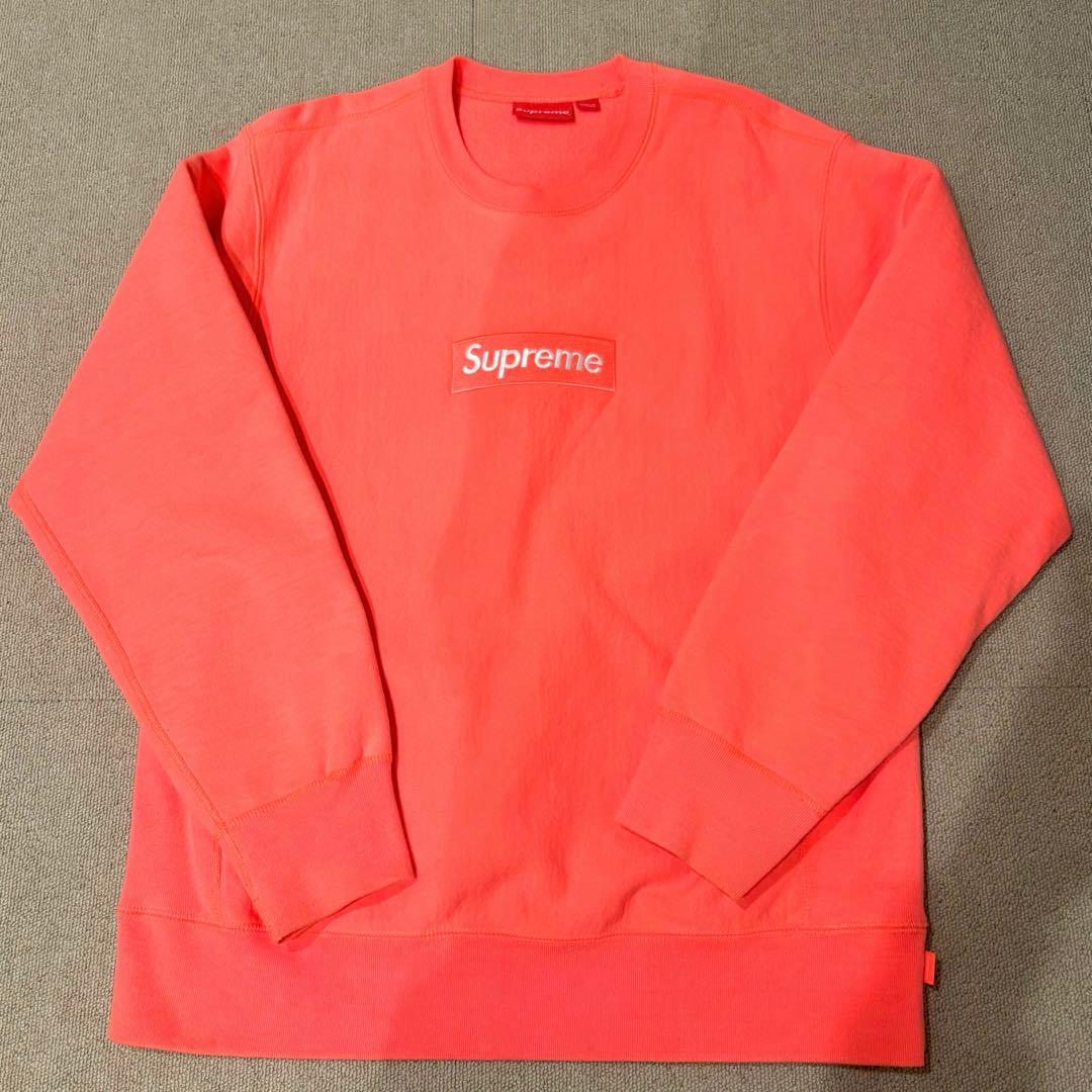 Supreme BoxLogo コーラルピンク トレーナー L(超希少)