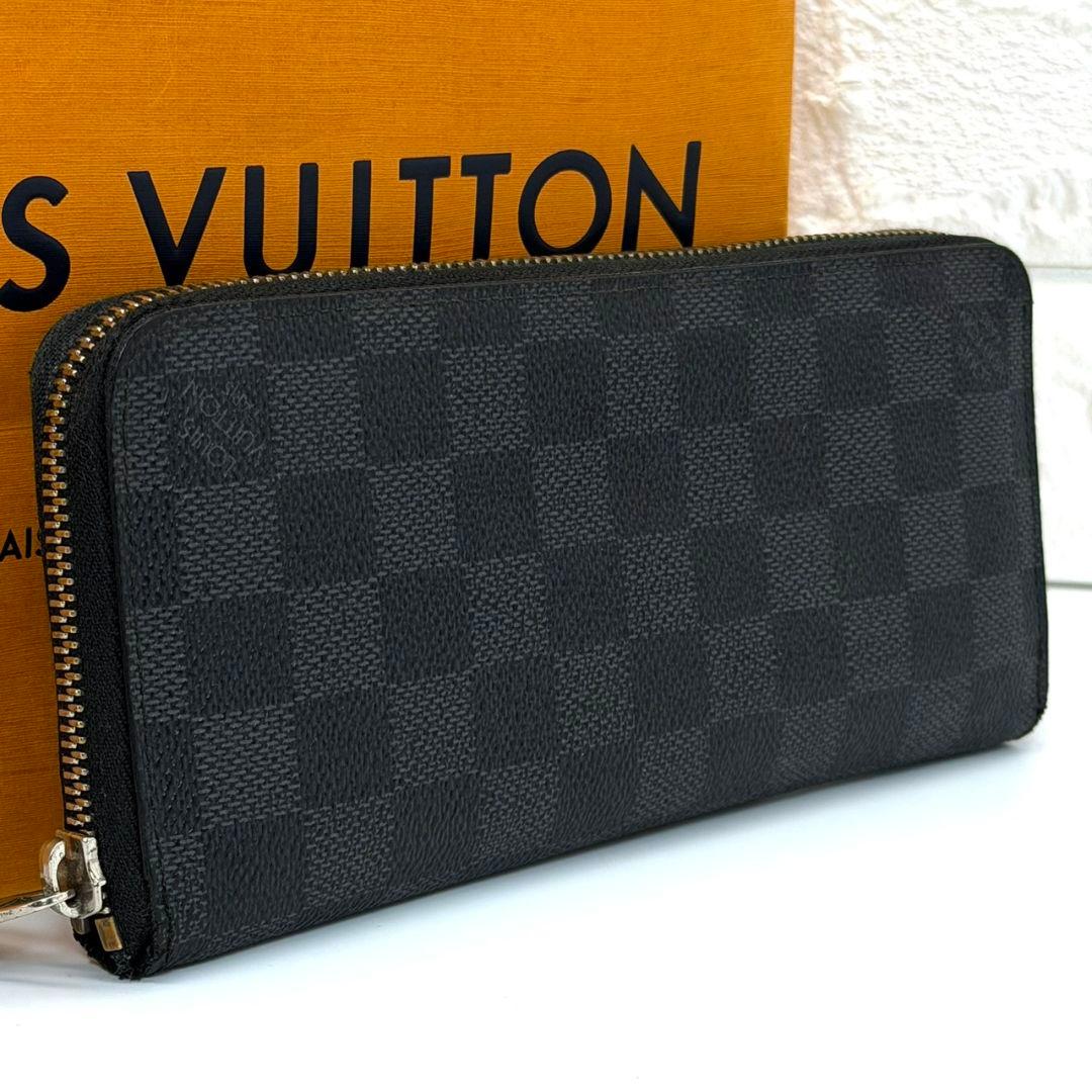 良品 ルイヴィトン ダミエグラフィット ジッピーウォレット ヴェルティカル 黒