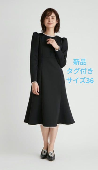 【タグ付】卒業式入学式　セレモニー　レース切替ポンチワンピース　36