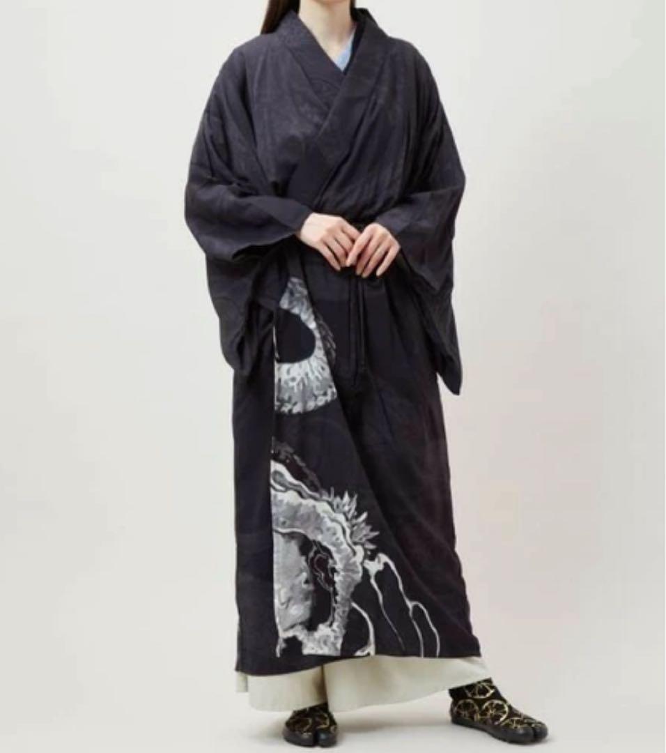 【カヤ】楚々鳥獣UV羽織 ブラック