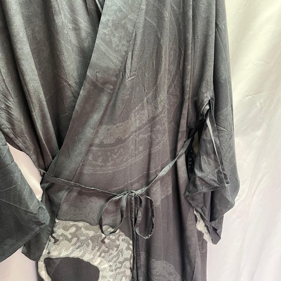 【カヤ】楚々鳥獣UV羽織 ブラック