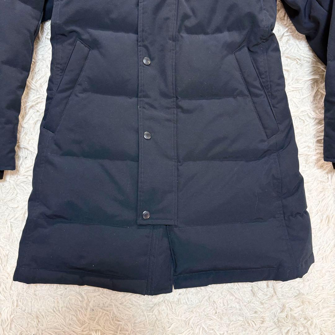 ダントン ダウンコート　ロング　ファー　2way ネイビー 34 タッサーダウン
