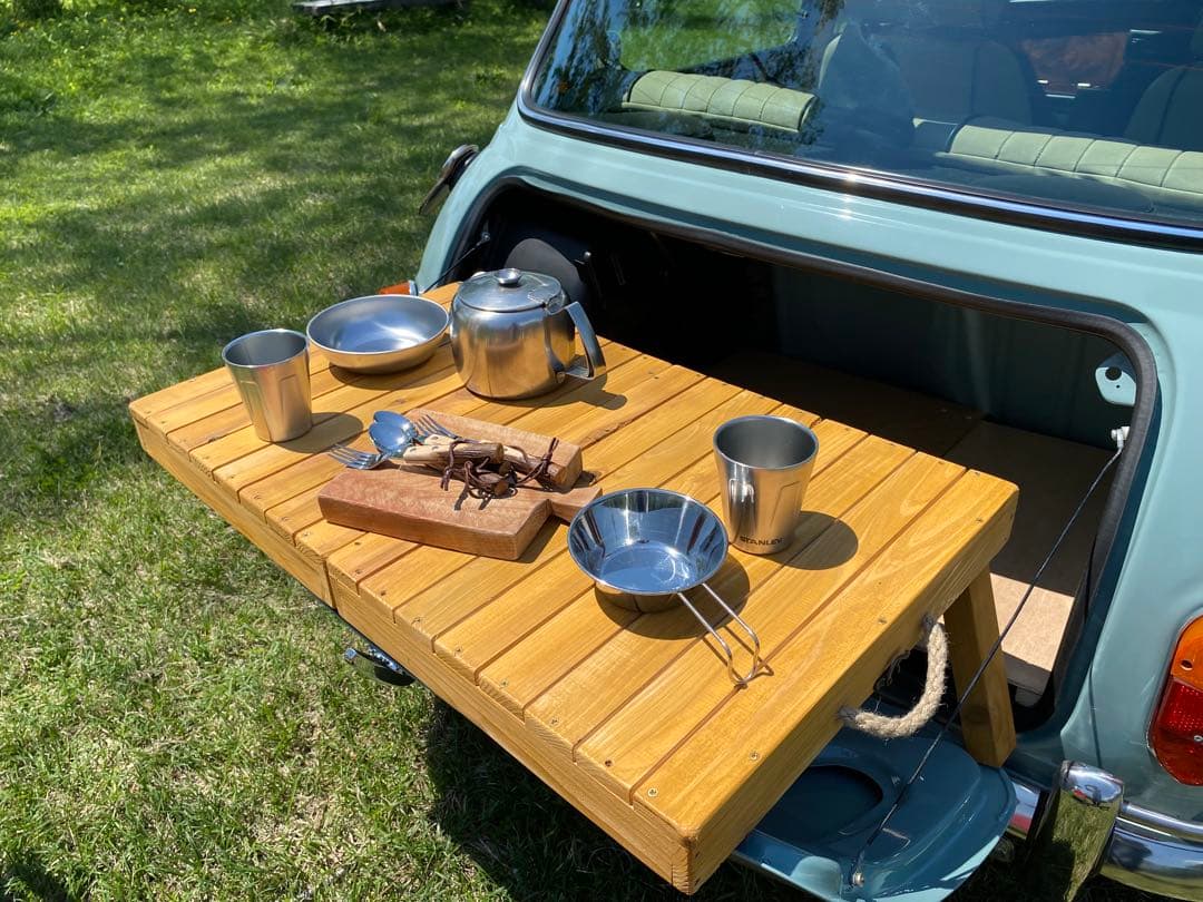 ローバーミニ　3wayトランクテーブル メープル　手提げ7択　折りたたみ