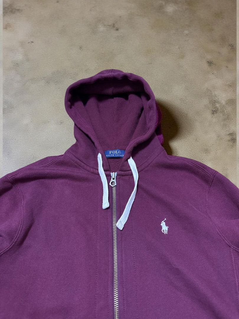 【好配色】ラルフローレン　ジップパーカー 短丈　現行タグ 裏起毛　フードサーマル