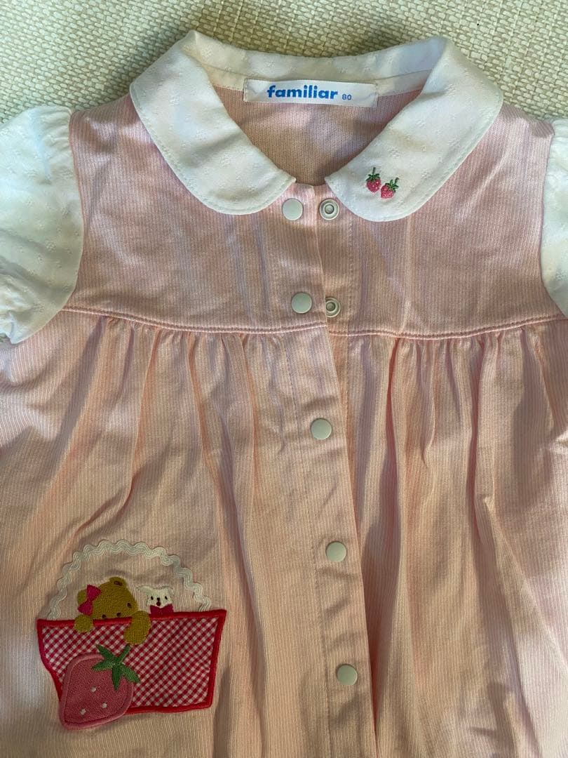 familiar ピンクロンパース　80