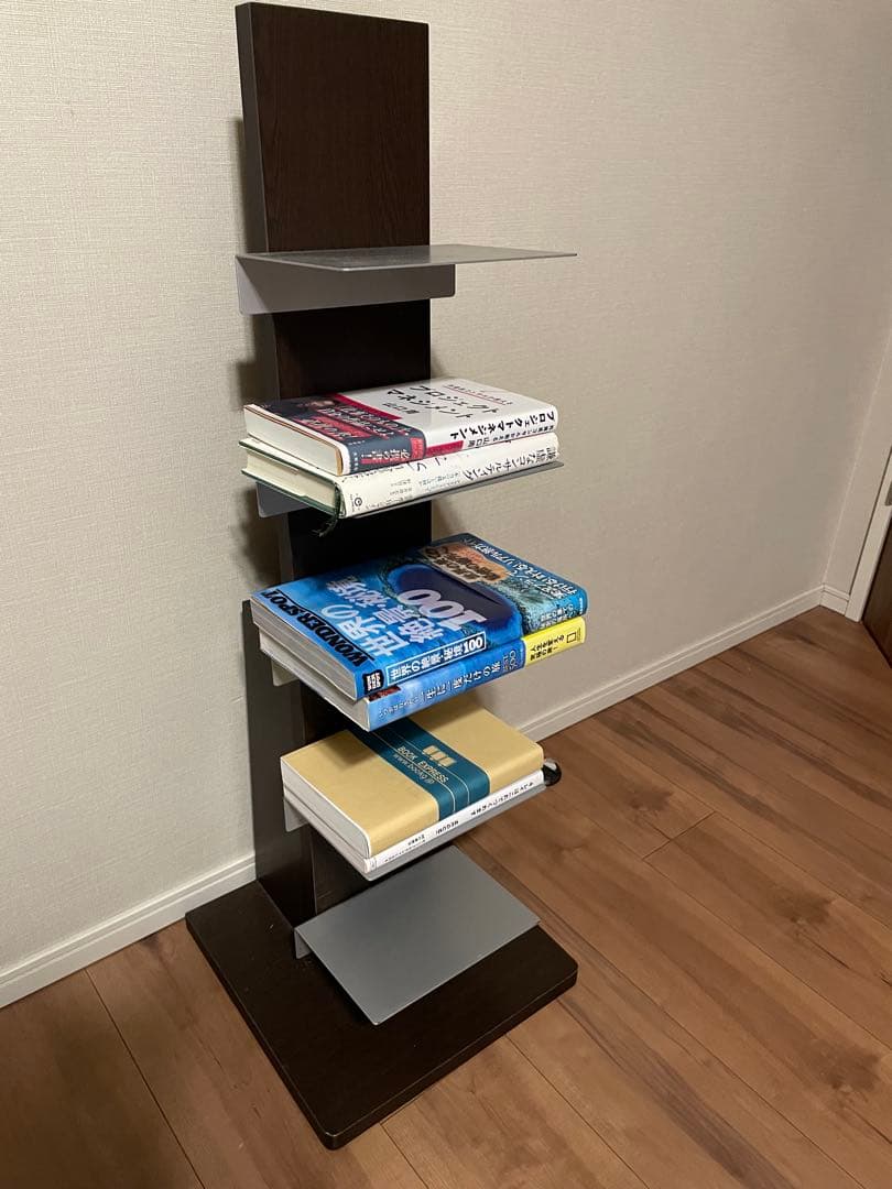 ブックタワー　ロータイプ　ダークブラウン