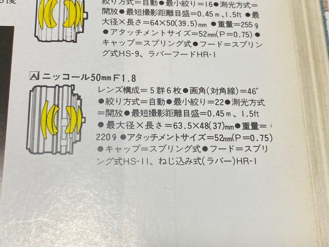 Nikon ニコン Ai ニッコール 50mm F1.8 レンズ 説明書付