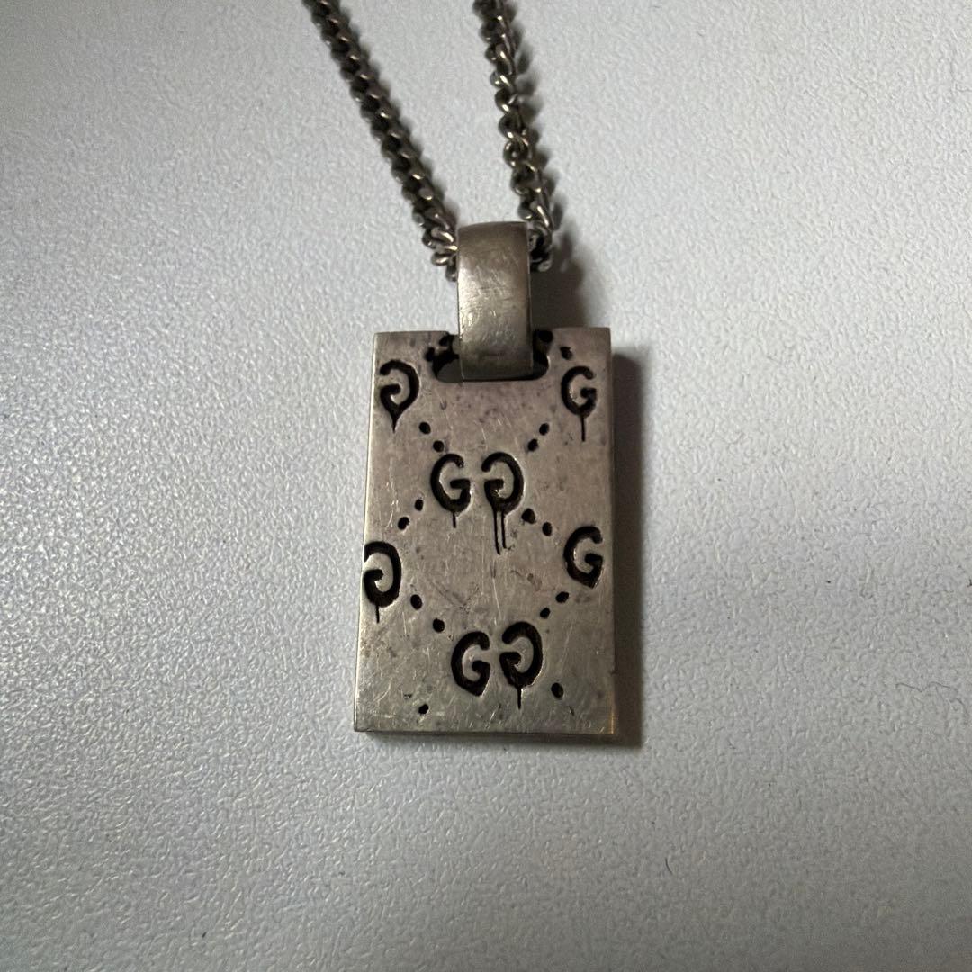 【本日限定価格】GUCCI グッチ ゴースト シルバー プレート型 ネックレス