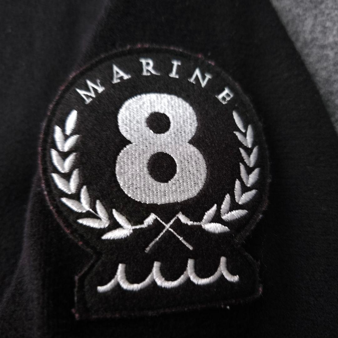 ムータマリンゴルフ 長袖モックネックトレーナーシャツ ロゴワッペン M 薄起毛