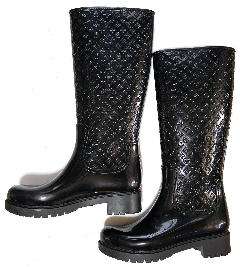 ★美品★ ルイヴィトン モノグラム レインブーツ 長靴 レディース 黒　24cm