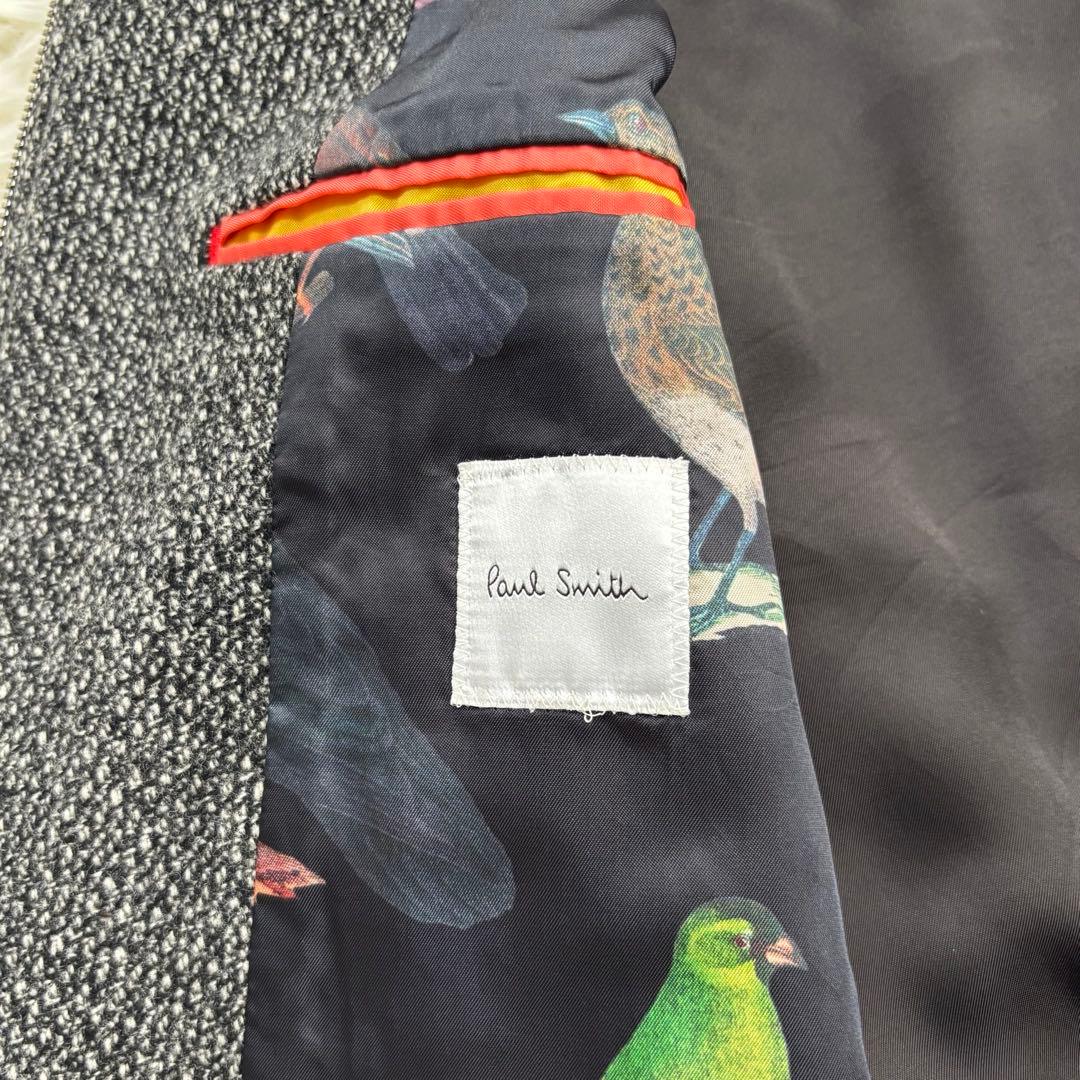 Paul Smithウールツイード ボンバージャケットマルチストライプ バード柄