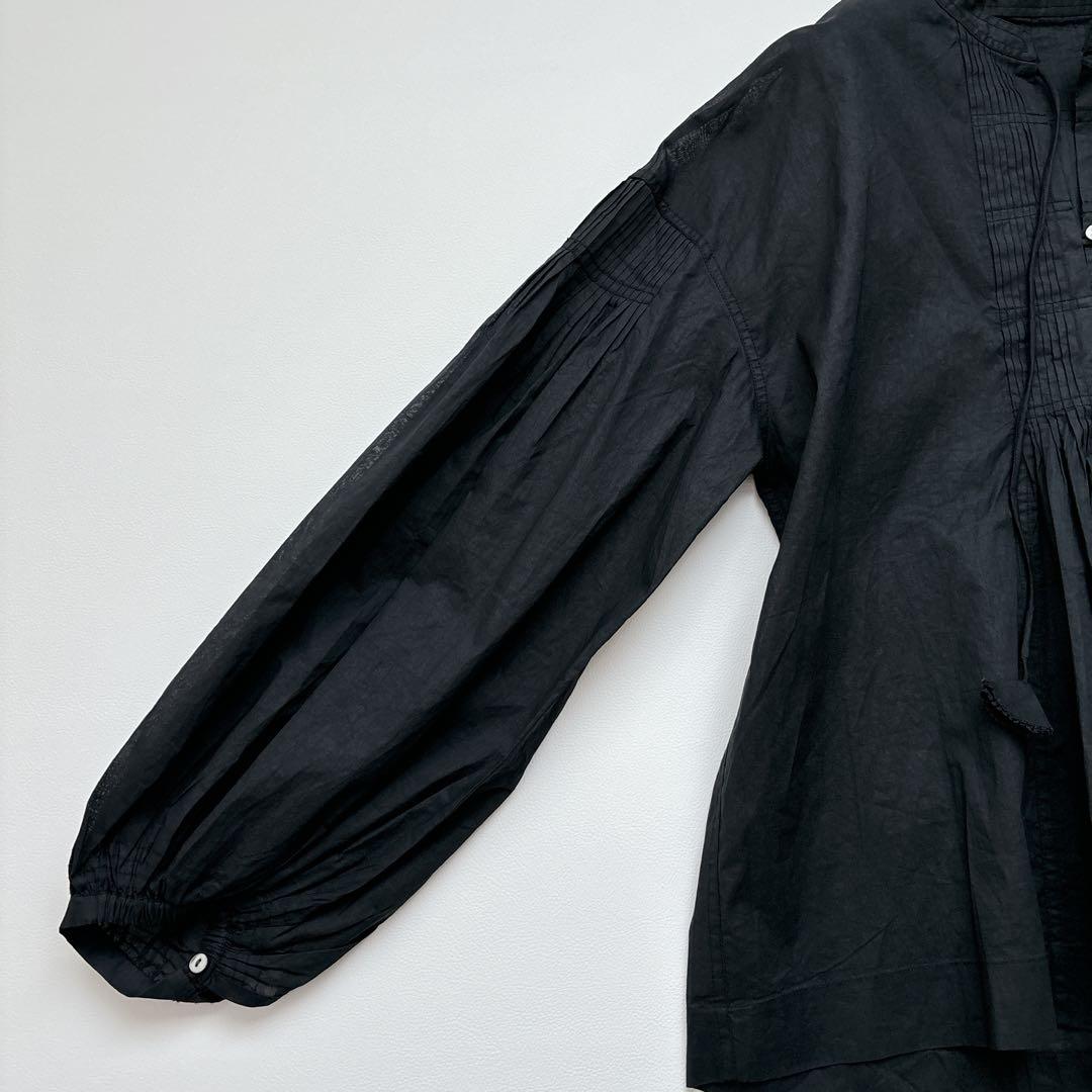 未使用に近い✨かぐれ 25AW コットンオーガンジーブラウス ブラック フリー