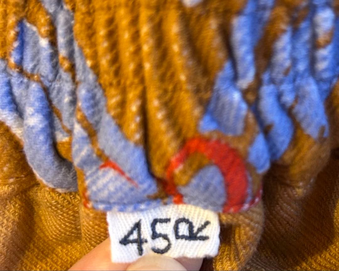 45R ライトモールフラワーヘリンボンプリントブラウス　0