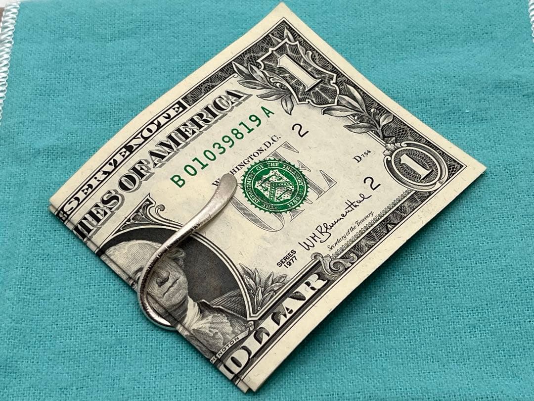 c385 希少　レア　ティファニー　ティアドロップ　マネークリップ　キーリング